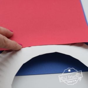 Making a paper plate Uncle Sam Hat