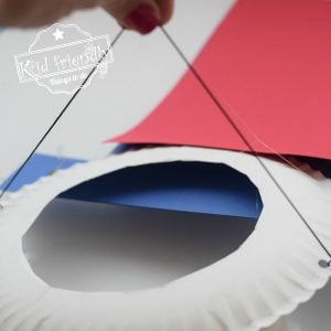 making a paper plate Uncle Sam Hat