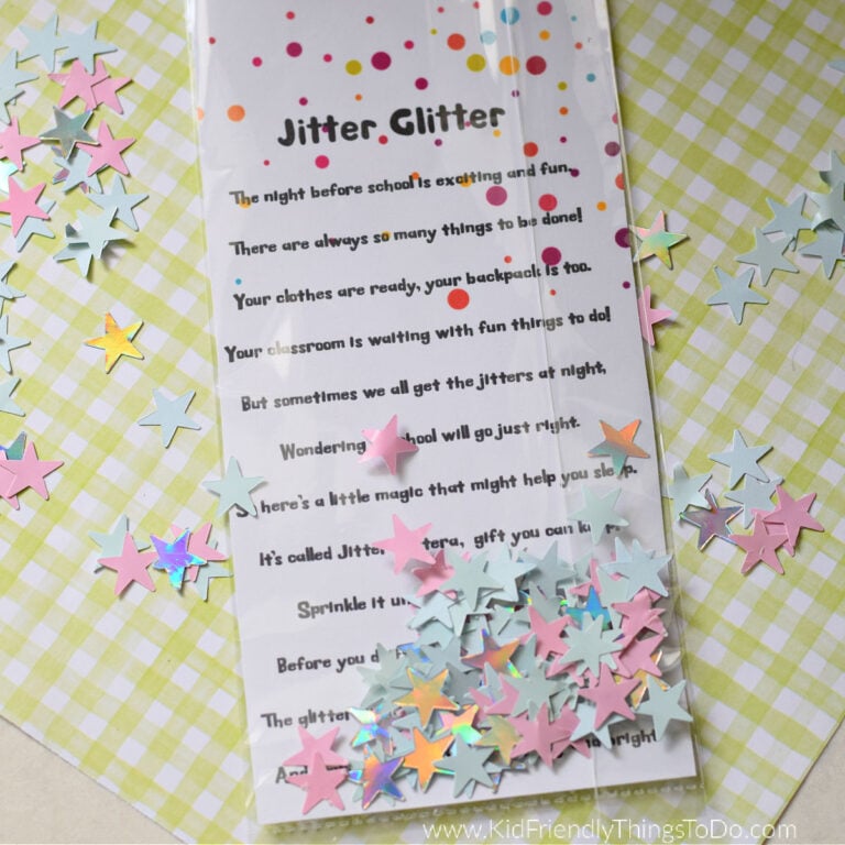 jitter glitter for first day of school