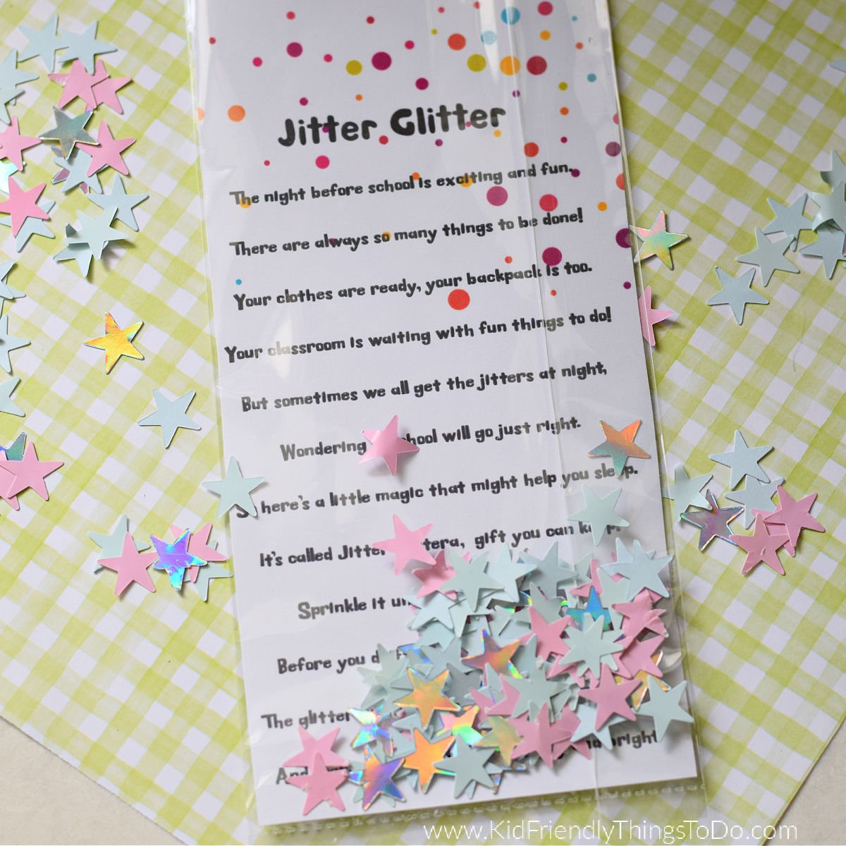 jitter glitter for first day of school
