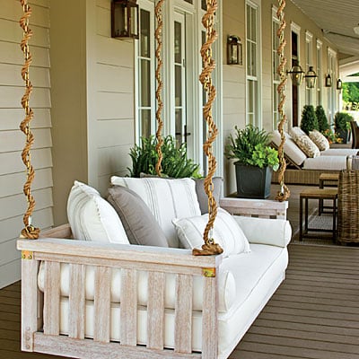 DIY Sleeping Porch Swings! I love these porches!