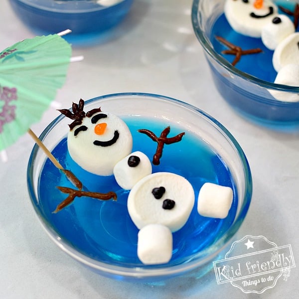 olaf floating in a pool of jello a frozen themed food idea kid