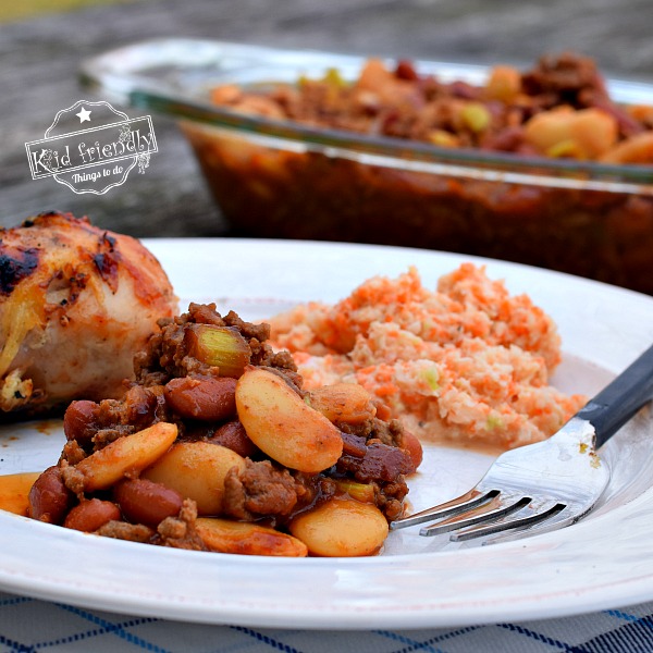 Chuck Wagon Baked Beans on a Plate