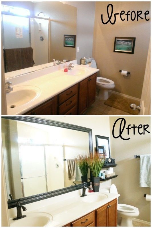 DIY Glued on Mirror Makeover - A Bathroom Renovation on a Budget - Kid ...