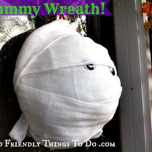 DIY Mummy Wreath Craft for Halloween