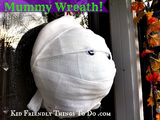 DIY Mummy Wreath Craft for Halloween