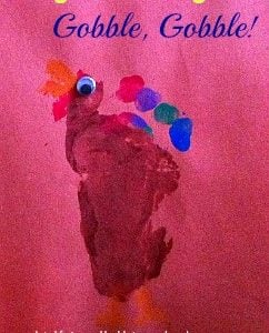 Baby Foot Print Turkey for a sentimental Thanksgiving craft!