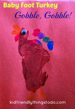Baby Foot Print Turkey for a sentimental Thanksgiving craft!