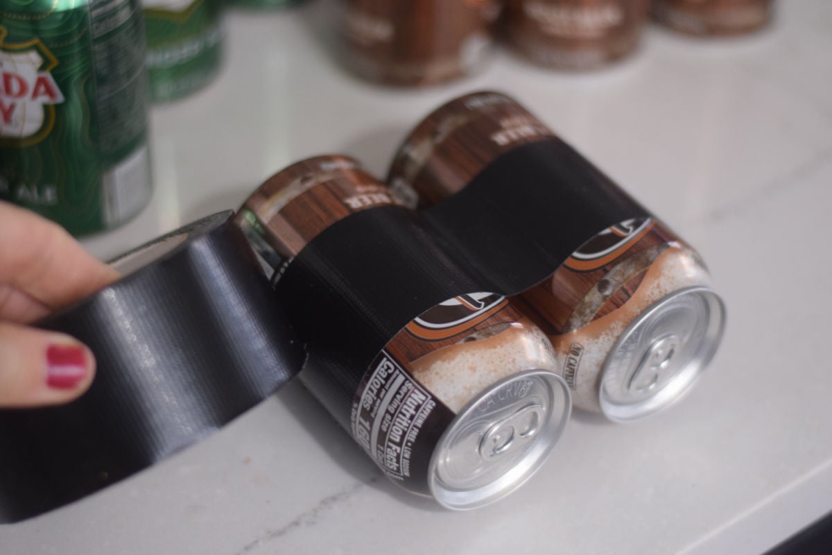 taping cans together 