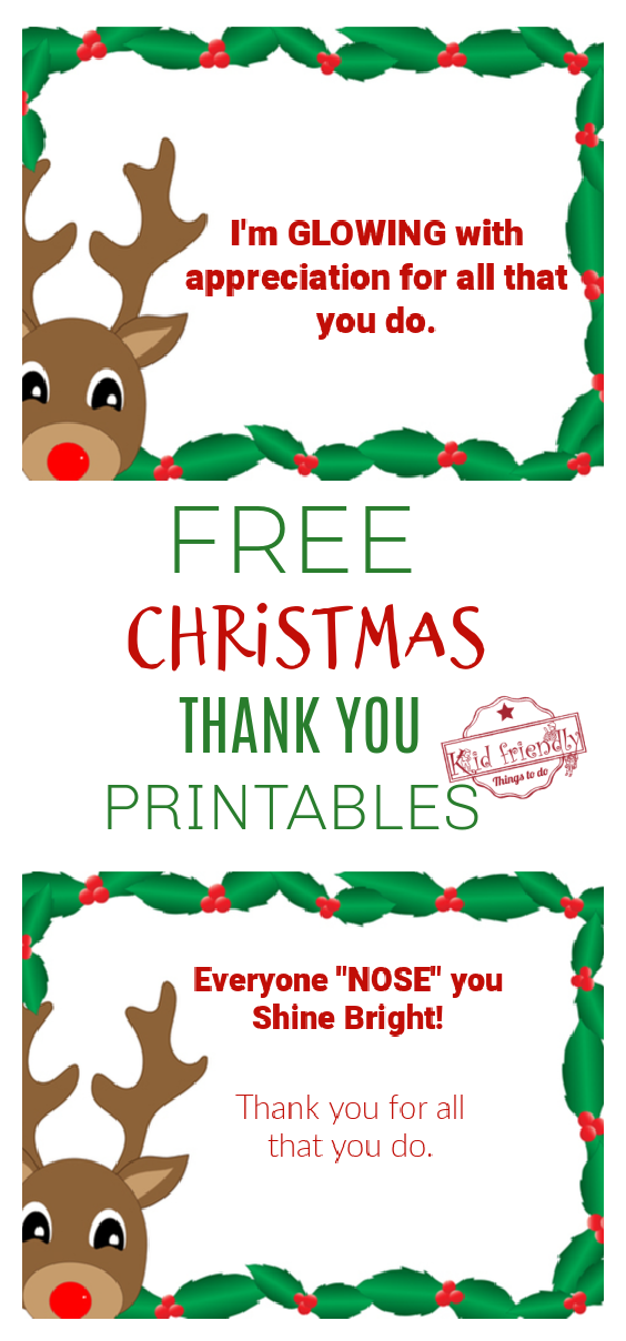 Christmas thank you printables 