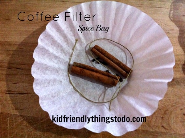 DIY Spice Bag! Don't have a spice bag? I bet you have a coffee filter! Good to know substitute spice bag for your next delicious drink or simmering potpourri!