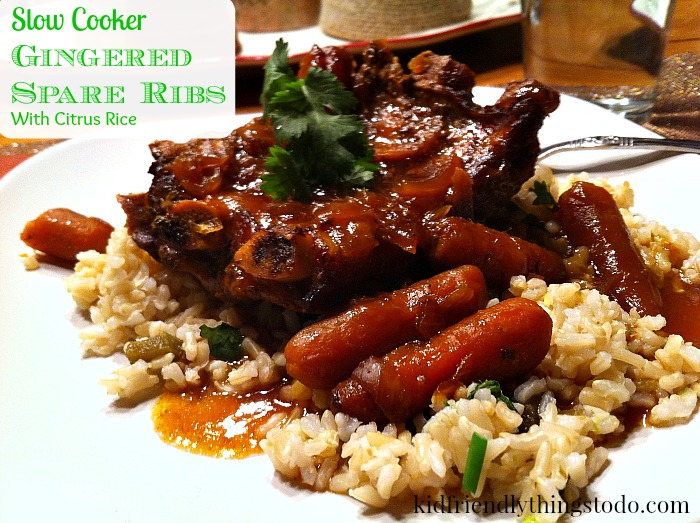 Slow Cooker Gingered Spare Ribs With Herb & Citrus Rice Kid Friendly