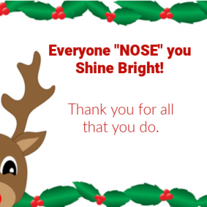 Rudolph Free Printable for Thank you gift