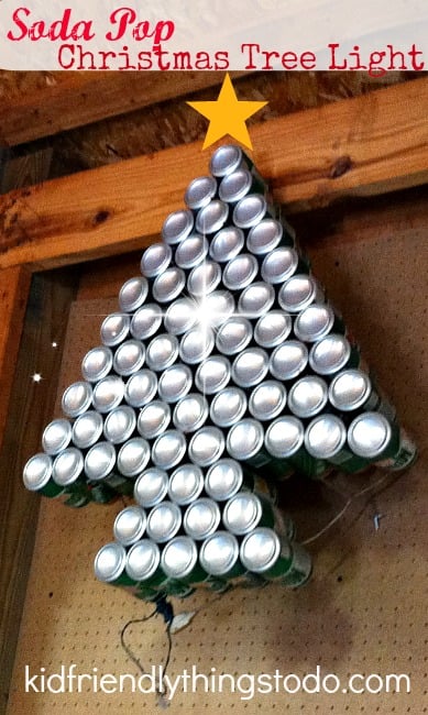 Soda Pop Christmas Tree Light - A Recyle Craft - Kid Friendly Things To Do .com