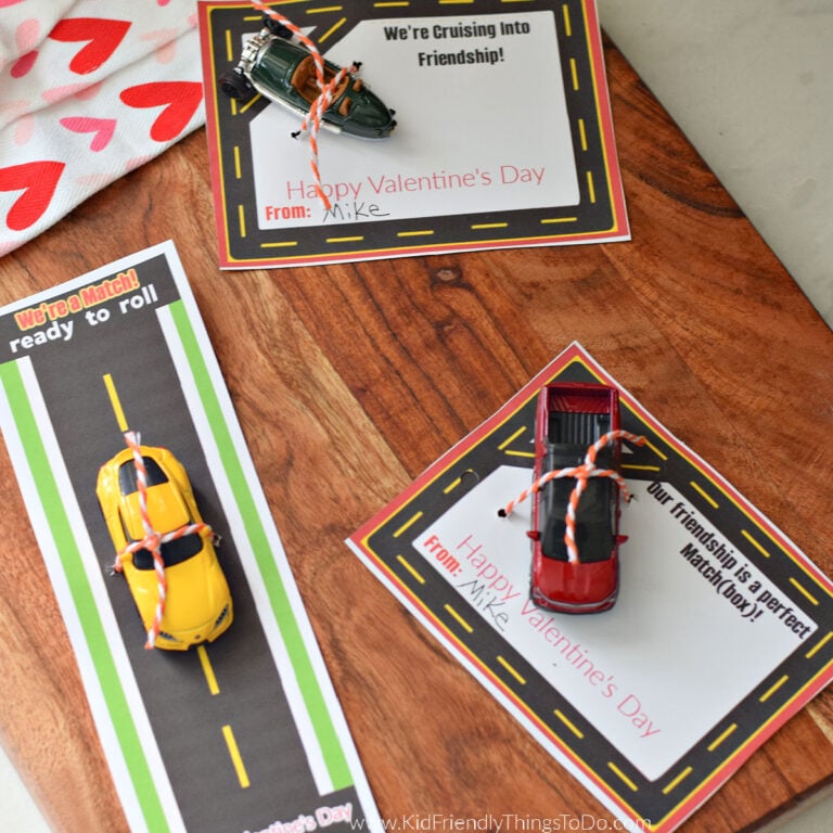 Matchbox car Valentine printable card