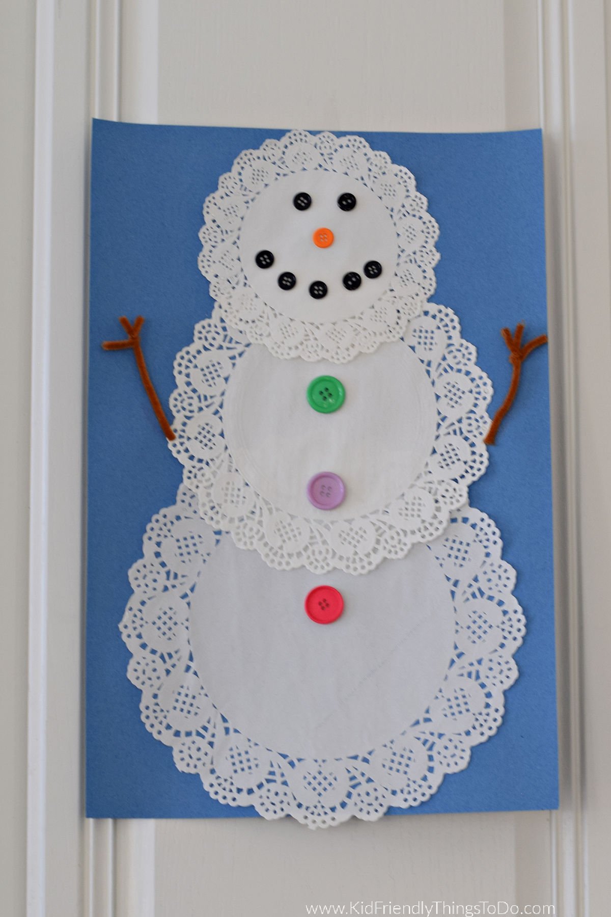 doily snowman craft