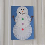 doily snowman craft for kids