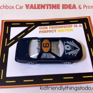 matchbox car Valentine's day printable and gift idea