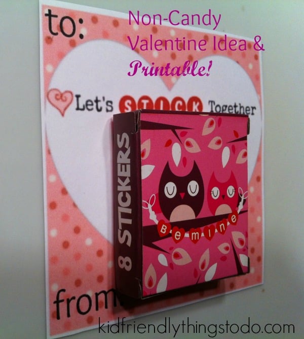 Sticker Valentine Non-Candy Gift Idea & Printable