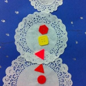 paper doily snowman craft