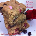 Prepare to pour some tall glasses of milk - or soy! whichever you do! These Valentine Blonde Brownies are like giant chocolate chip cookies!
