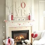 Valentine and Winter Themed Fireplace Mantles