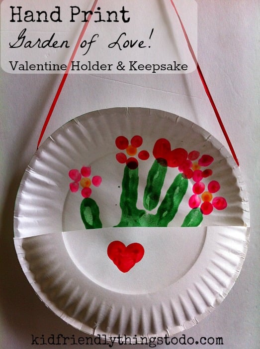 So sweet! This Valentine craft would make a good Valentine Card Holder and then a great hand print keepsake!