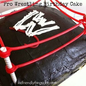 WWE Birthday Cake Idea {No Fondant}