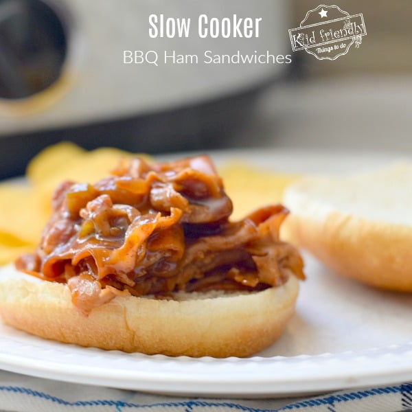 Slow cooker Barbecue ham sandwiches