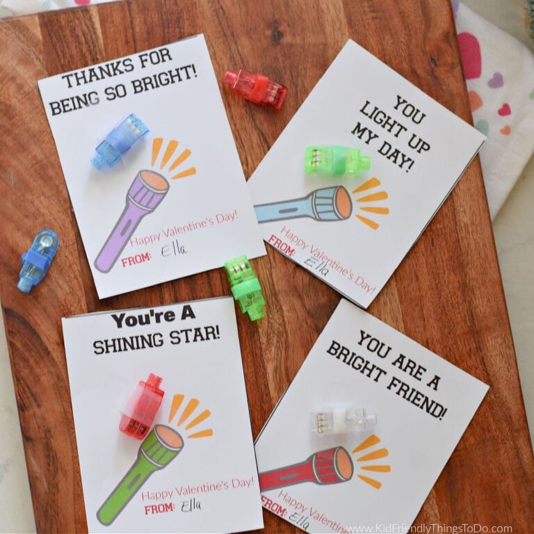 Flashlight Valentine's Day Card Printable Craft