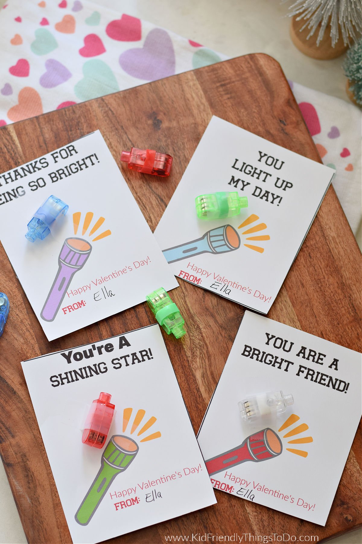 Flashlight Valentine's Day Card Printable Craft 