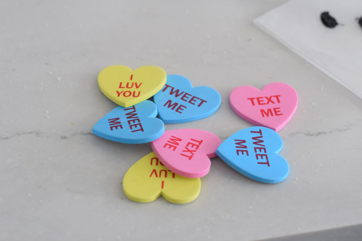 Valentine heart stickers 