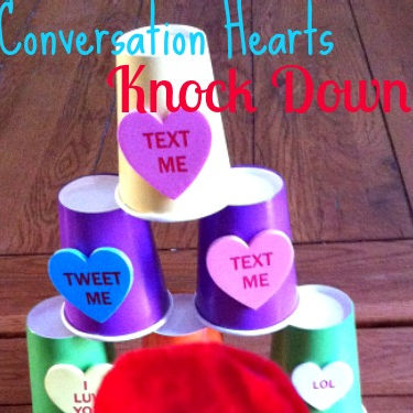 Conversation Heart Valentine Knock Down Game