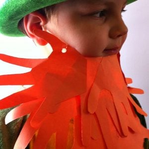 Leprechaun beard or ZZ top! Either way it's a cute hand print craft for St. Patrick's Day