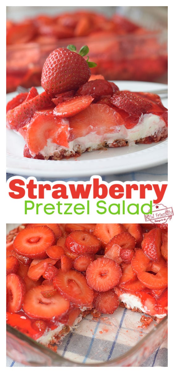 strawberry Jell-O pretzel salad 