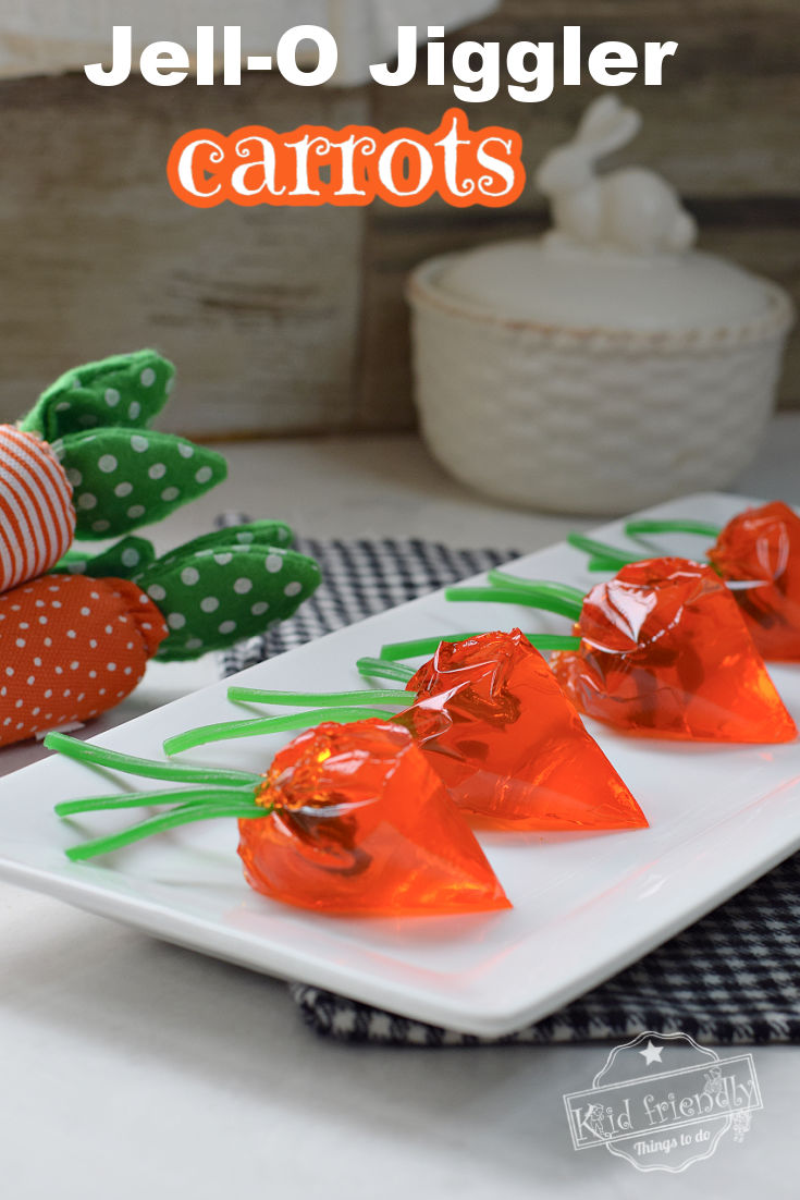 carrot shaped Jell-O Easter treat for kids 