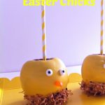 Chocolate Covered Apple Easter Chickens! What a cute decoration for the Easter table, or even a barnyard party!