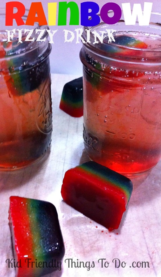 Rainbow Fizzy Drinks - The effect from the Popsicle ice cubes is so awesome. You have to check this out!
