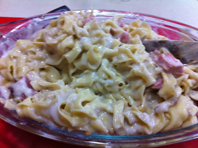 Ham and Mushroom Noodle Casserole - A great use of that holiday leftover ham!
