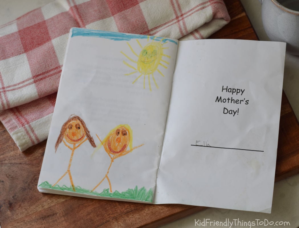 mother's day cookbook drawing inside