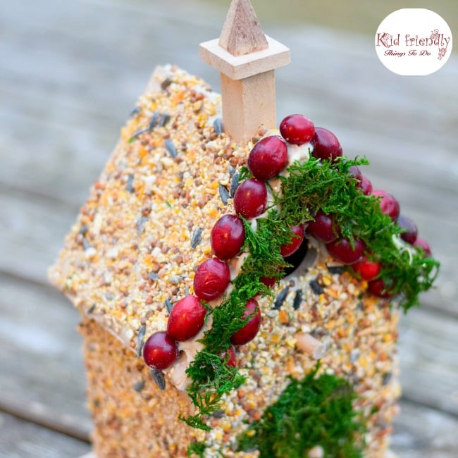 Decorating Birdhouses With Edible Bird Seed Glue
