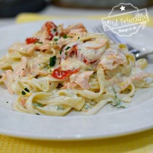 Creamy Salmon Pasta With Linguine and Tomatoes | Kid Friendly Things To Do