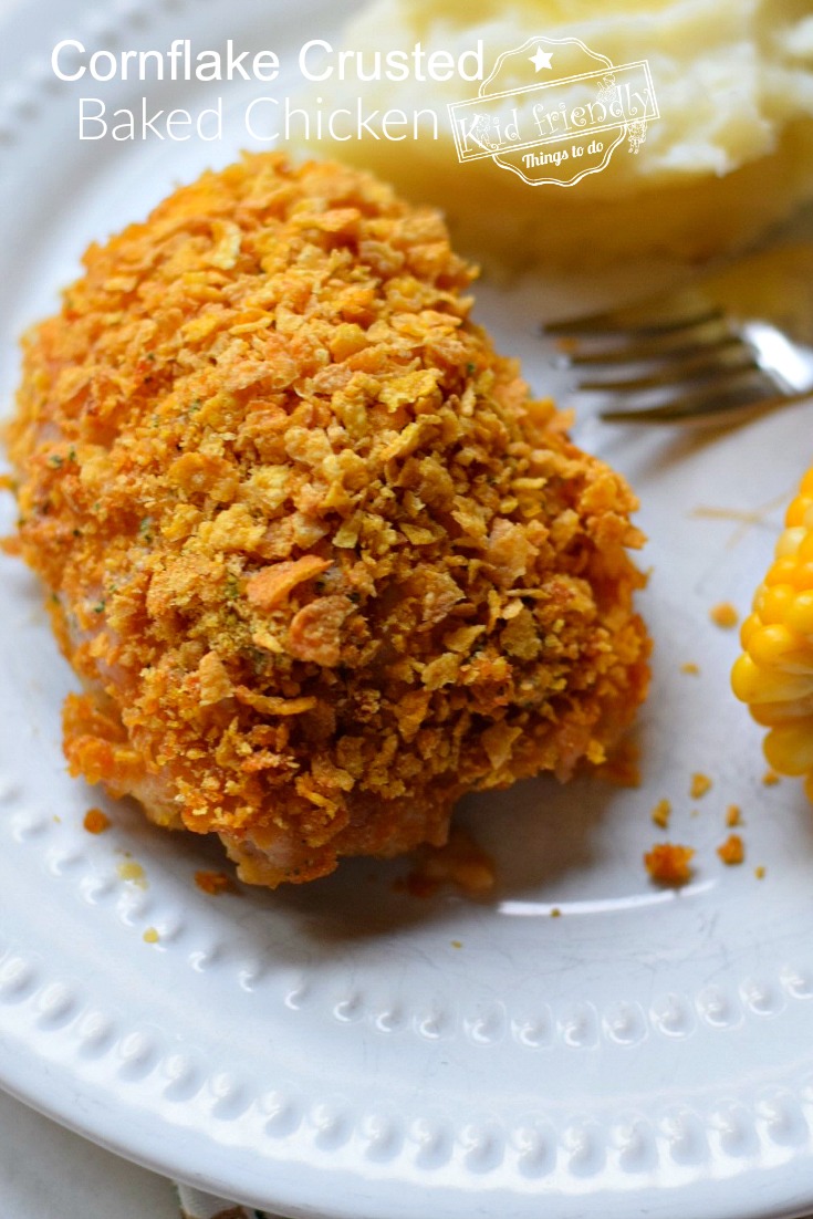 Baked Corn Flake Crusted Chicken