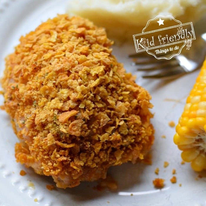 Baked Corn Flake Chicken Recipe with Ranch Dressing | Kid Friendly Things To Do