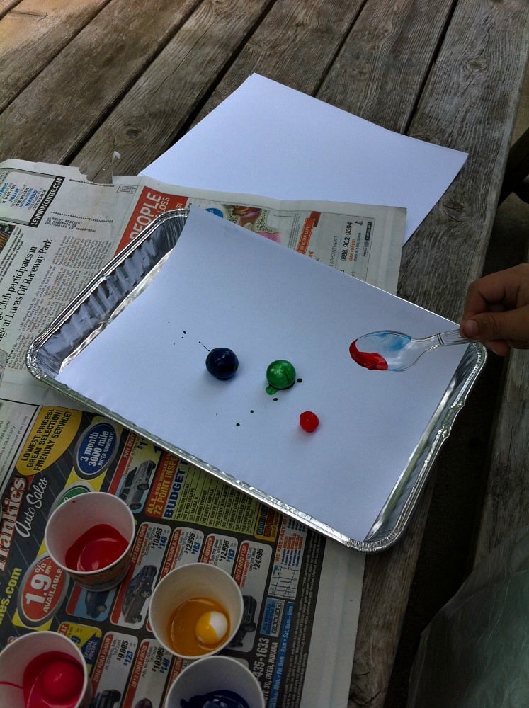 Marbles are so much fun!  Painting with marbles is even more fun for kids!
