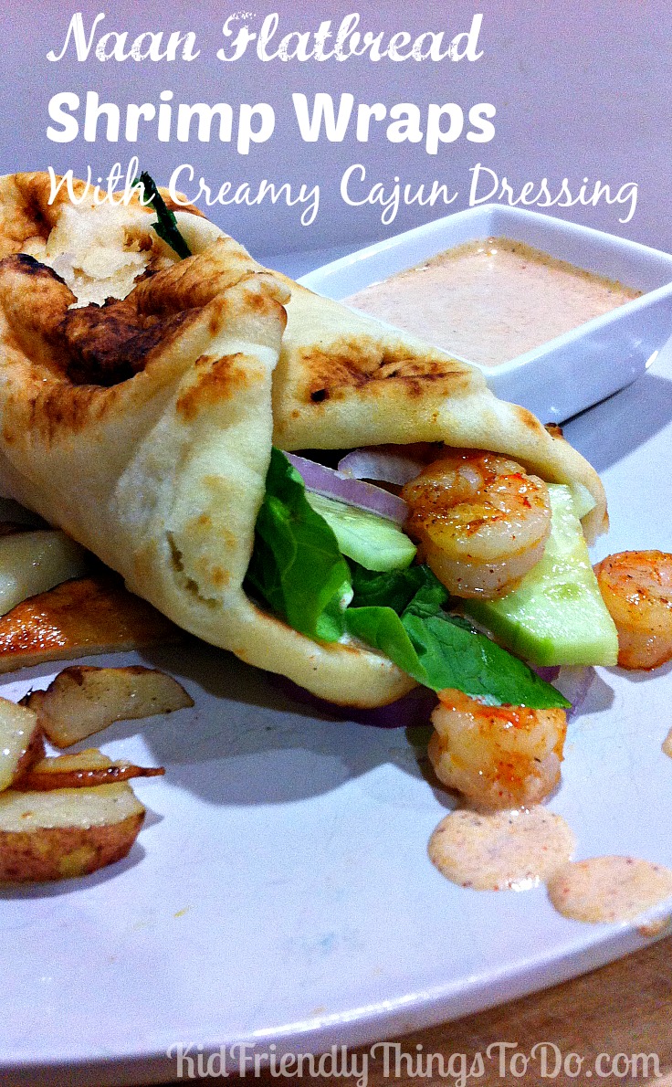 Naan Shrimp Wraps with Creamy Cajun Dressing Recipe