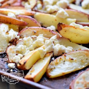 Garlic Seasoned Potato Wedges with Feta Cheese | Kid Friendly Things To Do