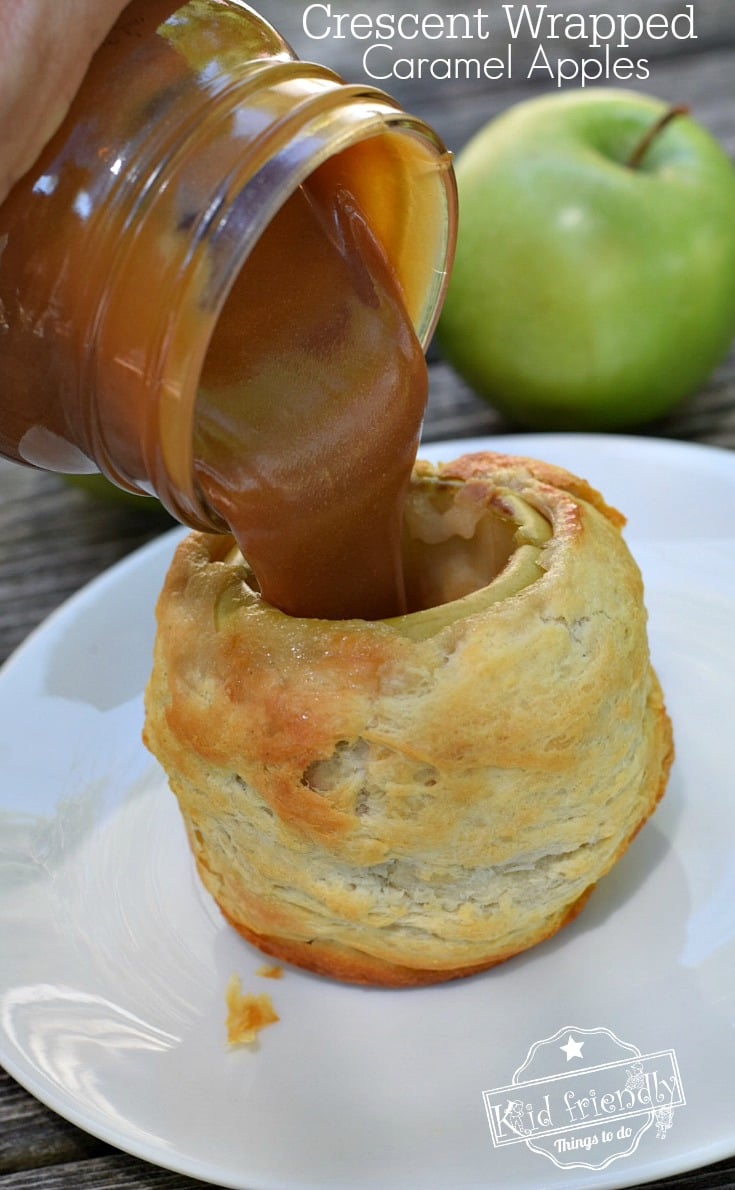 Caramel Filled Baked Apple Wrapped In A Crescent Roll