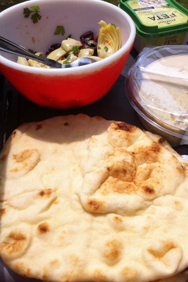 Grilled Greek Naan Pizzas