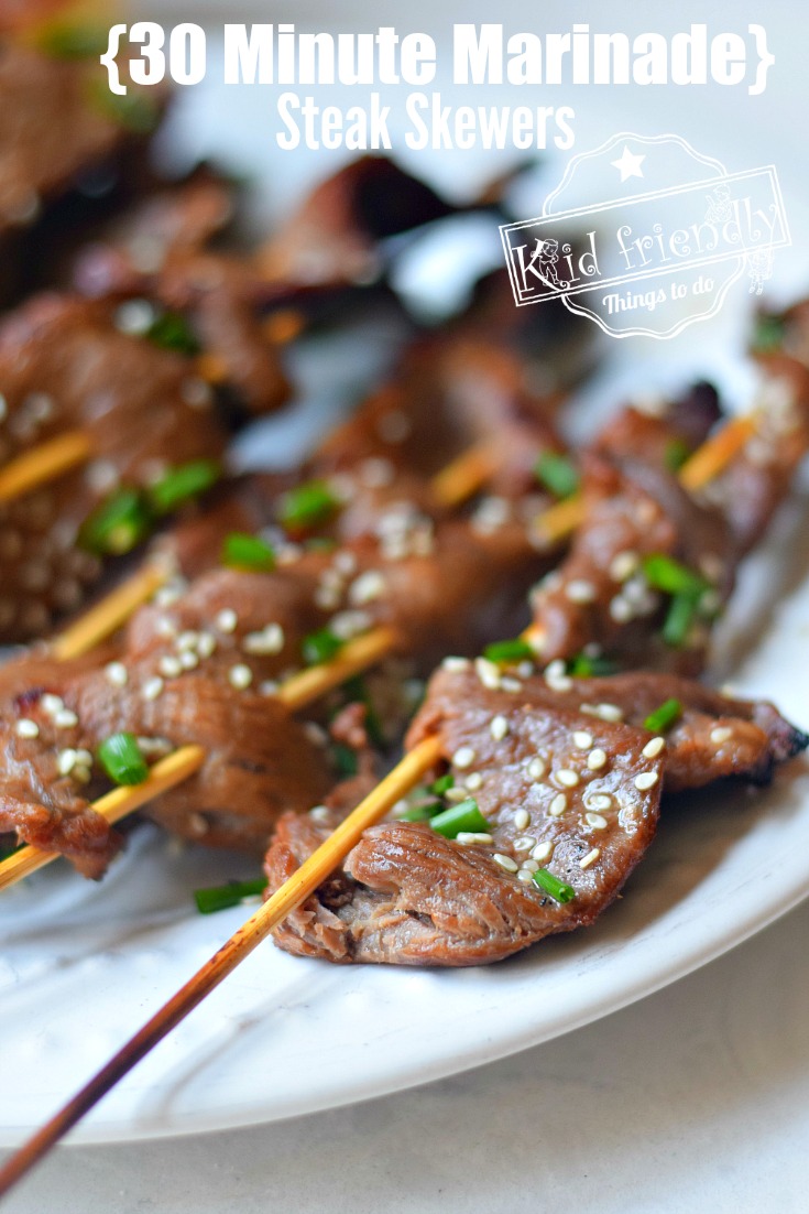 30 Minute Marinade Sirloin Tip Steak Stick Skewers